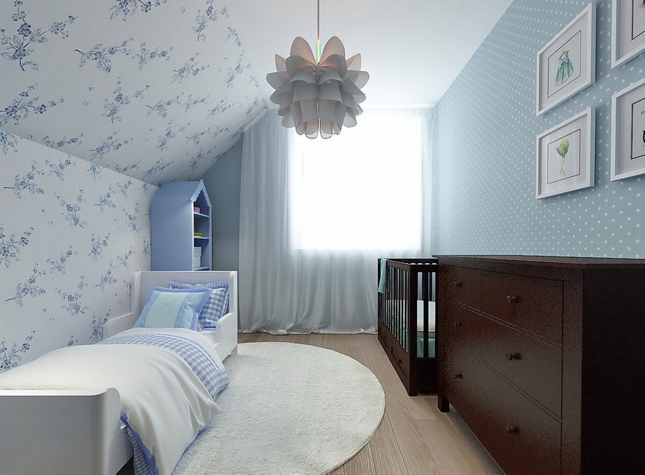 Фотография: Детская в стиле Скандинавский, Современный, Дом, Проект недели, Дом и дача, мансарда в загородном доме, Самара, Ольга Агапонова, Artek Design Studio, ванная комната в мансарде, деревянная лестница, гардеробная с окном – фото на INMYROOM