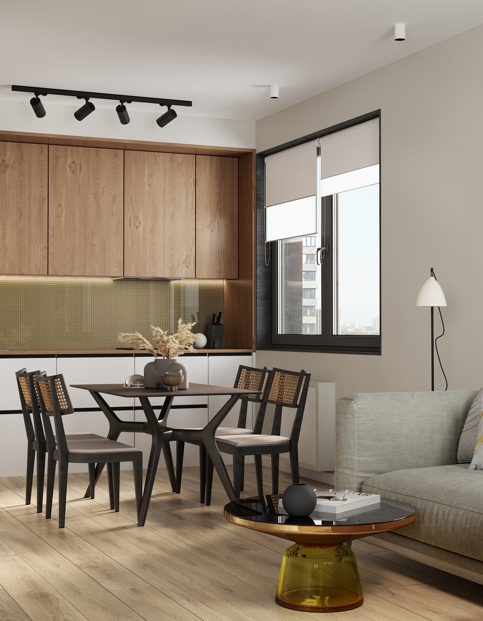 Фотография: Кухня и столовая в стиле Современный, Минимализм, Эко, Квартира, Студия, Проект недели, Москва, 40-60 метров, Deus of House – фото на INMYROOM