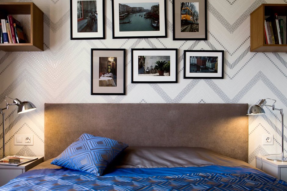 Фотография: Спальня в стиле Современный, Скандинавский, Квартира, Минимализм, Проект недели, Санкт-Петербург, Олеся Малицкая, Сергей Малицкий, Студия Малицких, Панельный дом, 2 комнаты, 40-60 метров, ЖК Viva – фото на INMYROOM