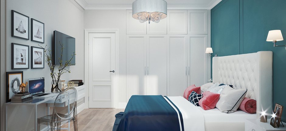Фотография: Спальня в стиле Классический, Современный, Квартира, Проект недели, Москва, Монолитный дом, 3 комнаты, 60-90 метров, Ольга Бойцова – фото на INMYROOM