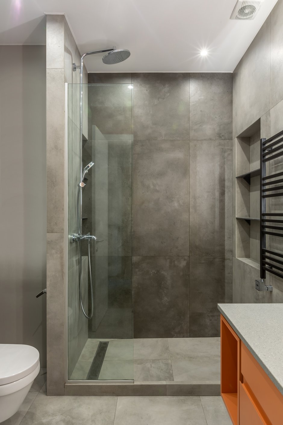 Фотография: Ванная в стиле Минимализм, Современный, Квартира, Проект недели, Москва, Buro Brainstorm, 1 комната, до 40 метров, 40-60 метров – фото на INMYROOM