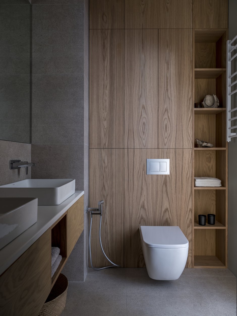 Фотография: Ванная в стиле Современный, Скандинавский, Квартира, Проект недели, Москва, Алексей Иванов, Павел Герасимов, Geometrium, Монолитный дом, 4 и больше, Более 90 метров – фото на INMYROOM