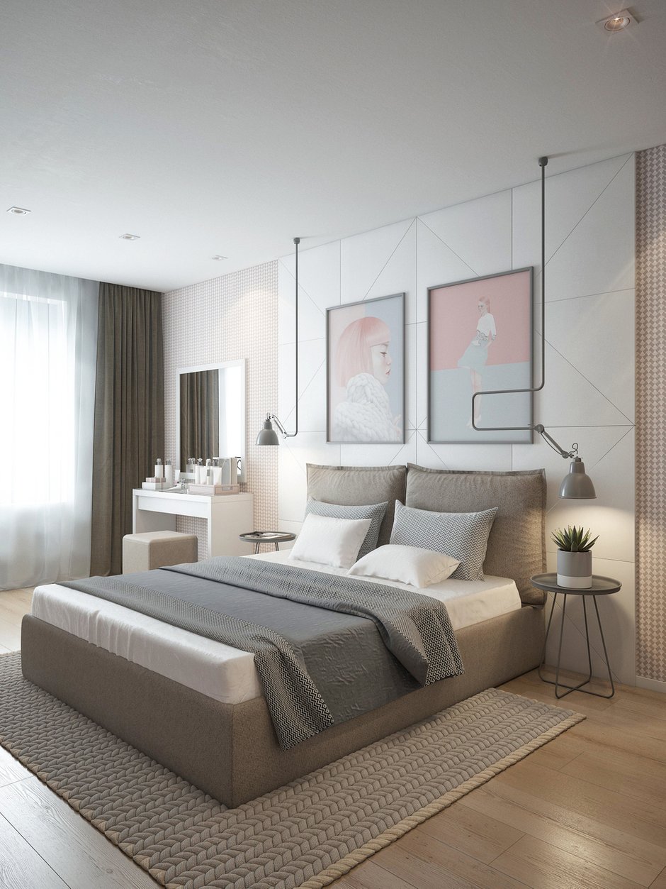 Фотография: Спальня в стиле Современный, Скандинавский, Квартира, Проект недели, Санкт-Петербург, Монолитный дом, Мария Панченко, 2 комнаты, 40-60 метров – фото на INMYROOM