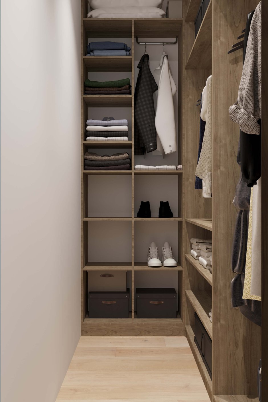 Фотография: Гардеробная в стиле Современный, Скандинавский, Квартира, Проект недели, Москва, Павел Герасимов, Geometrium, Монолитный дом, 4 и больше, Более 90 метров – фото на INMYROOM