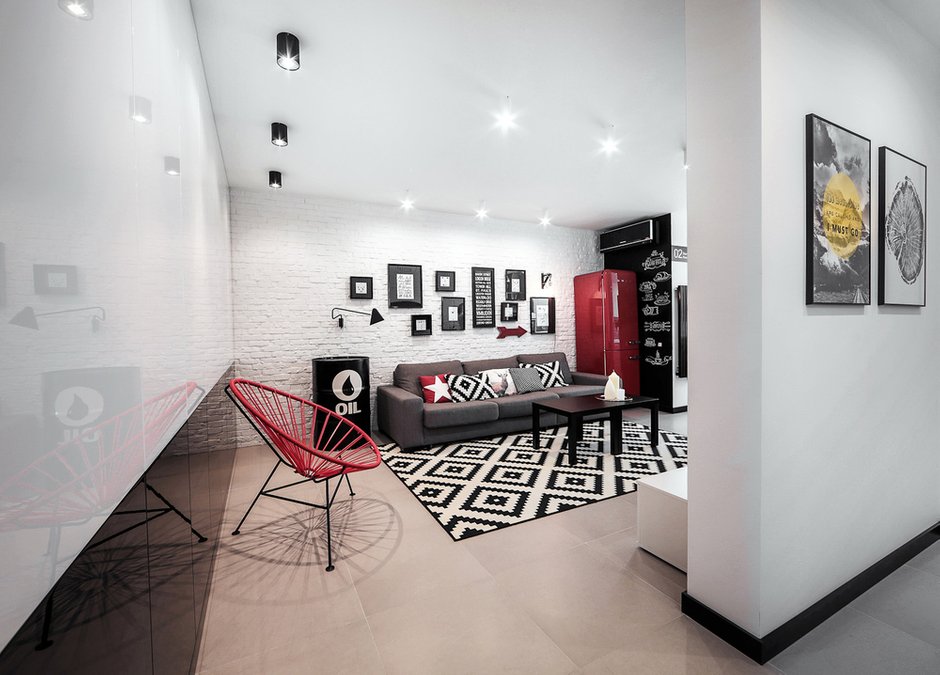 Фотография: Гостиная в стиле Лофт, Современный, Квартира, Дома и квартиры, IKEA, Минимализм, Проект дня – фото на INMYROOM