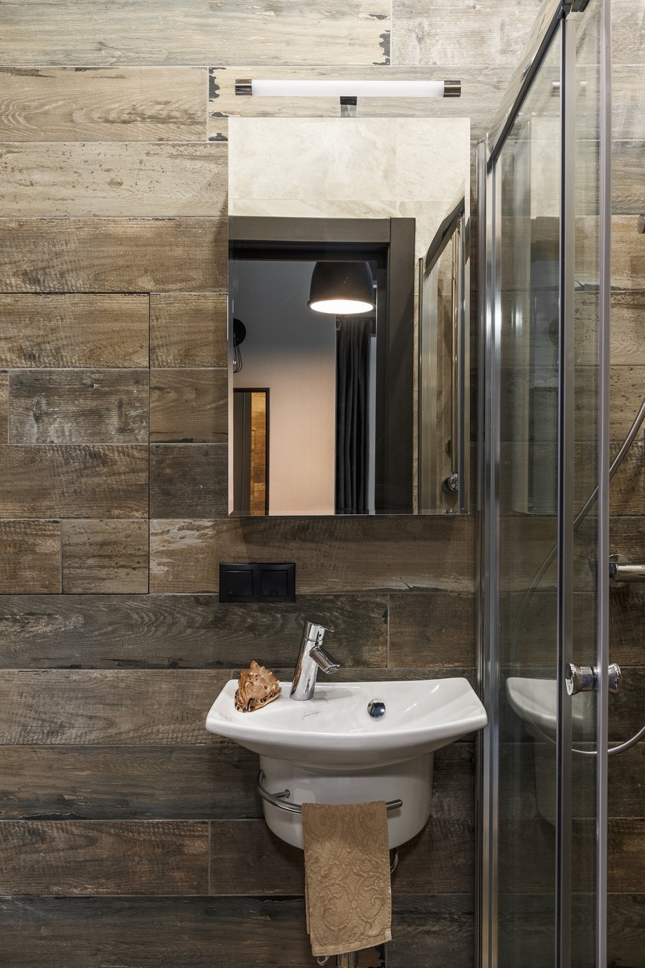 Фотография: Ванная в стиле Лофт, Малогабаритная квартира, Квартира, Студия, Проект недели, Москва, Марина Саркисян, Кирпичный дом, до 40 метров – фото на INMYROOM