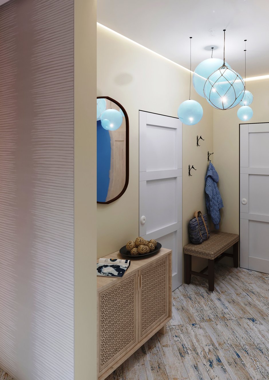 Фотография: Прихожая в стиле Восточный, Прованс и Кантри, Скандинавский, Квартира, Проект недели, Москва, Эко, Виктория Золина, Zi-Design Interiors, Панельный дом, 2 комнаты, 40-60 метров, П-44ТМ – фото на INMYROOM