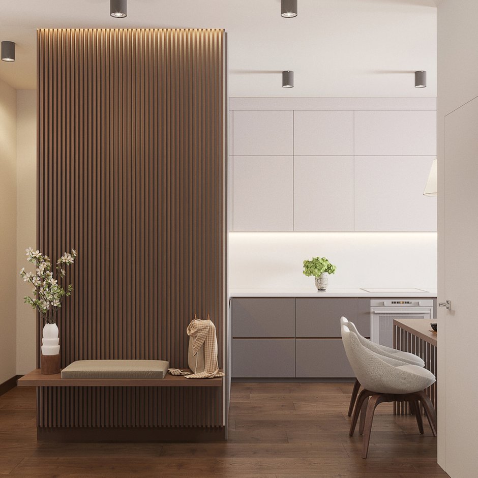 Фотография: Кухня и столовая в стиле Современный, Минимализм, Квартира, Проект недели, Степан Бугаев, 2 комнаты, 40-60 метров, «Точка дизайна», Монолитно-кирпичный, ЖК «Фили Град» – фото на INMYROOM