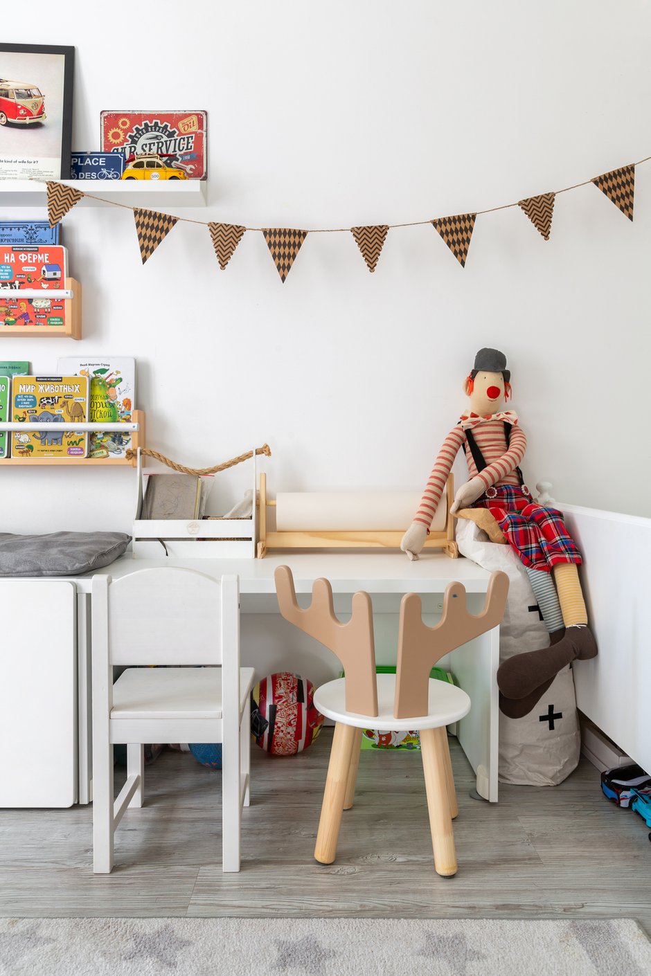Фотография: Детская в стиле Скандинавский, Квартира, Белый, Проект недели, Москва, Серый, Коричневый, Герой InMyRoom, Хрущевка, 2 комнаты, 40-60 метров, I-511, Даша Третьякова – фото на INMYROOM