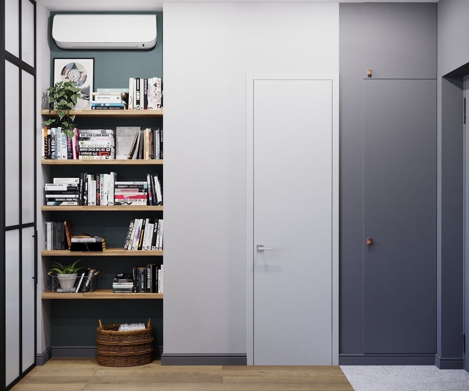 Фотография: Прихожая в стиле Скандинавский, Минимализм, Кухня и столовая, Гостиная, Спальня, Лофт, Квартира, Проект дня, Серый, 2 комнаты, до 40 метров, Студия 20:18 – фото на INMYROOM