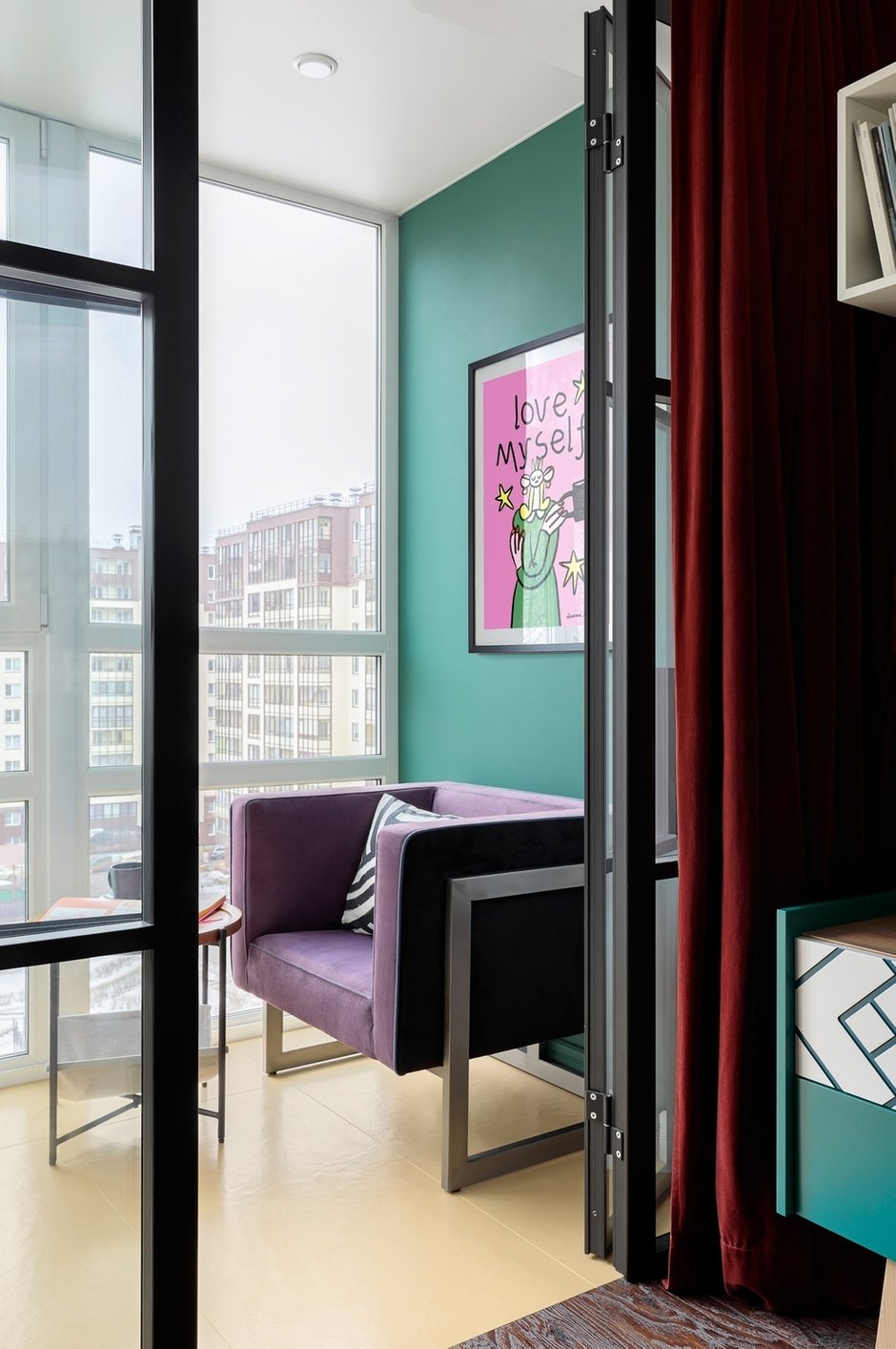 Фото: Балкон в стиле модерн, Маленькая квартира, Квартира, Студия, Проект недели, Санкт-Петербург, Монолитный дом, до 40 метров, ВизДиз - фото на INMYROOM