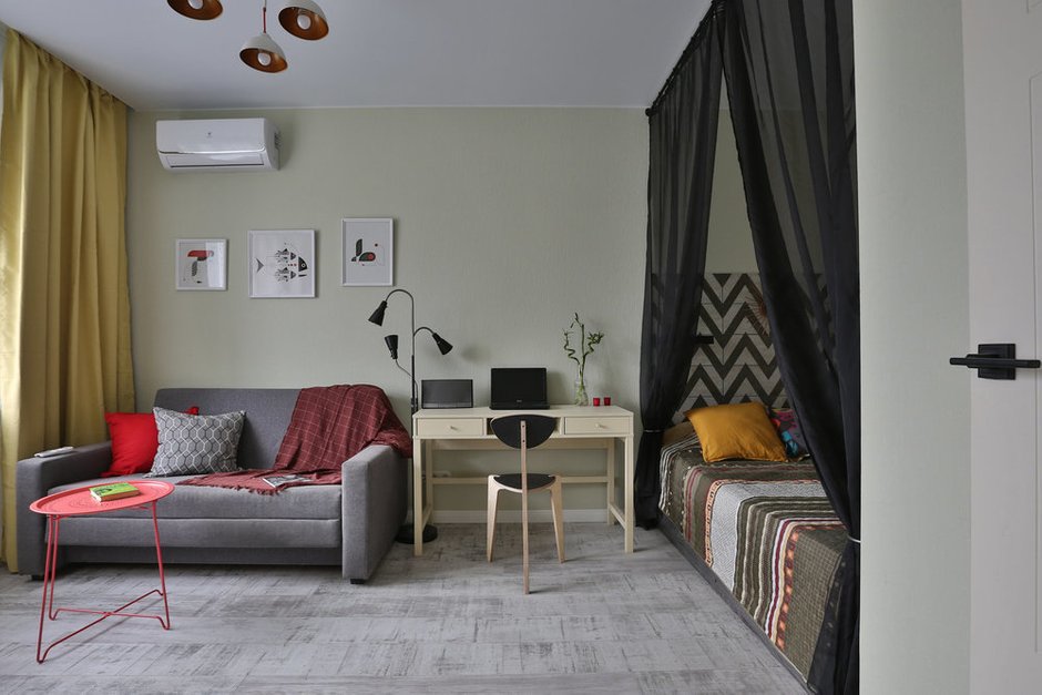 Фотография: Гостиная в стиле Современный, Малогабаритная квартира, Квартира, Проект недели, Москва, 1 комната, до 40 метров, Некрасовка, Александр Максимов – фото на INMYROOM