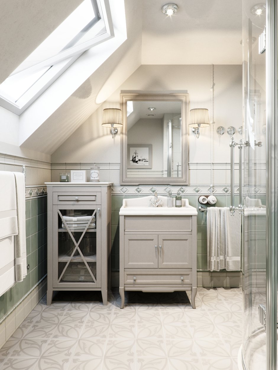 Фотография: Ванная в стиле Прованс и Кантри, Дом, Проект недели, Подмосковье, Московская область, 4 и больше, Более 90 метров, Новоглаголево, Евгений Жданов, Студия GP Project, Павел Годяев – фото на INMYROOM