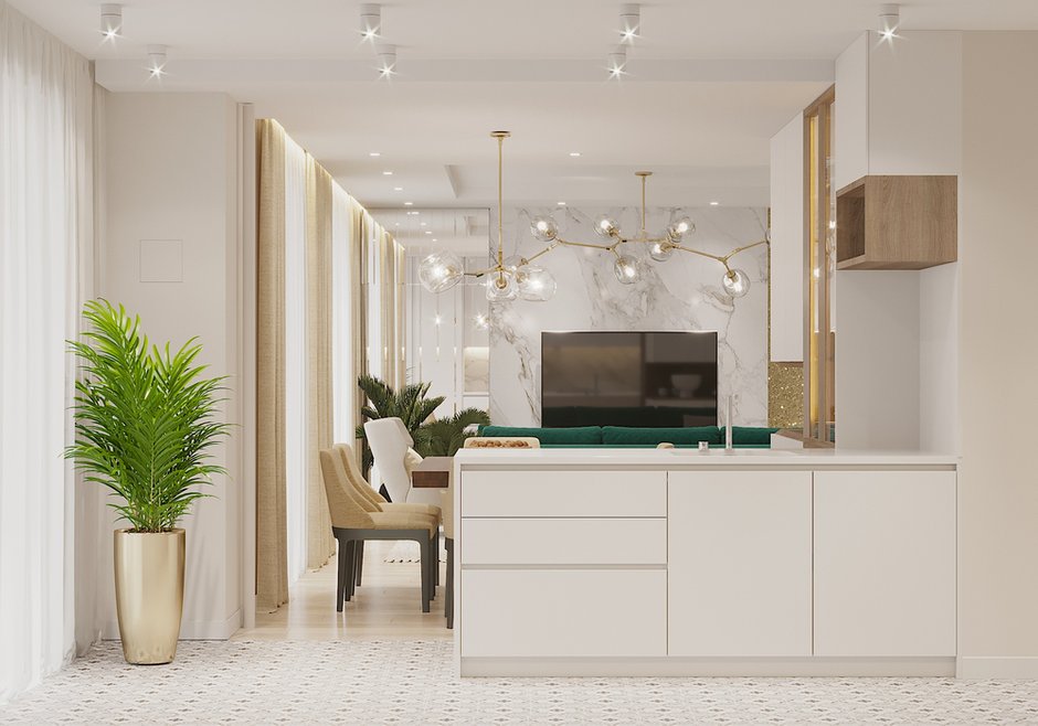 Фотография: Кухня и столовая в стиле Современный, Квартира, Проект недели, Смоленск, Монолитный дом, 3 комнаты, Более 90 метров, Никита Михайлов, Lineika Design – фото на INMYROOM