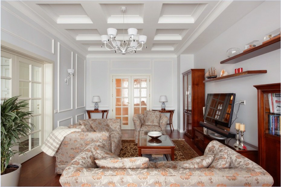 Фотография: Гостиная в стиле Прованс и Кантри, Квартира, Дома и квартиры, Проект недели, Москва – фото на INMYROOM