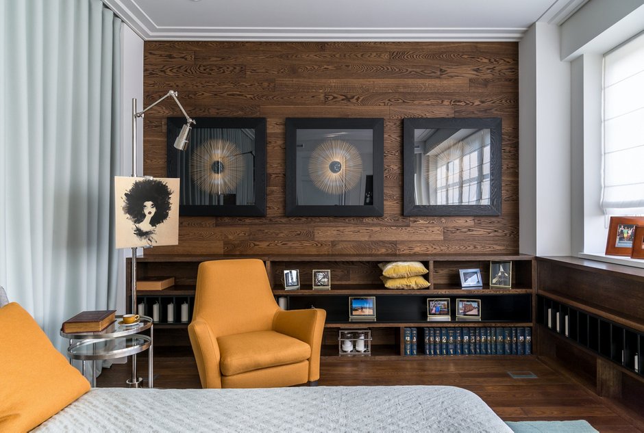 Фотография: Спальня в стиле Современный, Квартира, Проект недели, Москва, Кирпичный дом, 3 комнаты, Более 90 метров, Галина Микулик – фото на INMYROOM