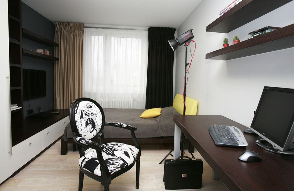 Фотография: Спальня в стиле Эклектика, Квартира, Дома и квартиры, Перепланировка, Ремонт – фото на INMYROOM