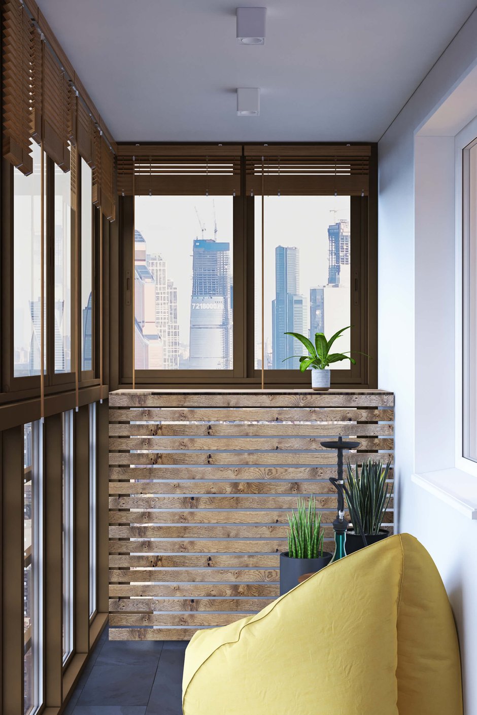 Фотография: Балкон в стиле Современный, Лофт, Квартира, Проект недели, Одинцово, Geometrium, Московская область, Монолитный дом, 2 комнаты, 60-90 метров – фото на INMYROOM