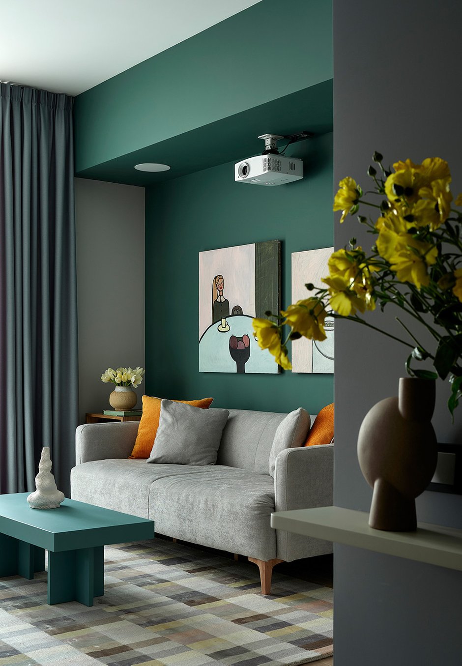 Фото: Гостиная в стиле Модерн, Эклектика, Квартира, Проект дня, Москва, Фрунзенская набережная, Сталинка, 3 комнаты, 60-90 метров, Анна Громова – фото на INMYROOM