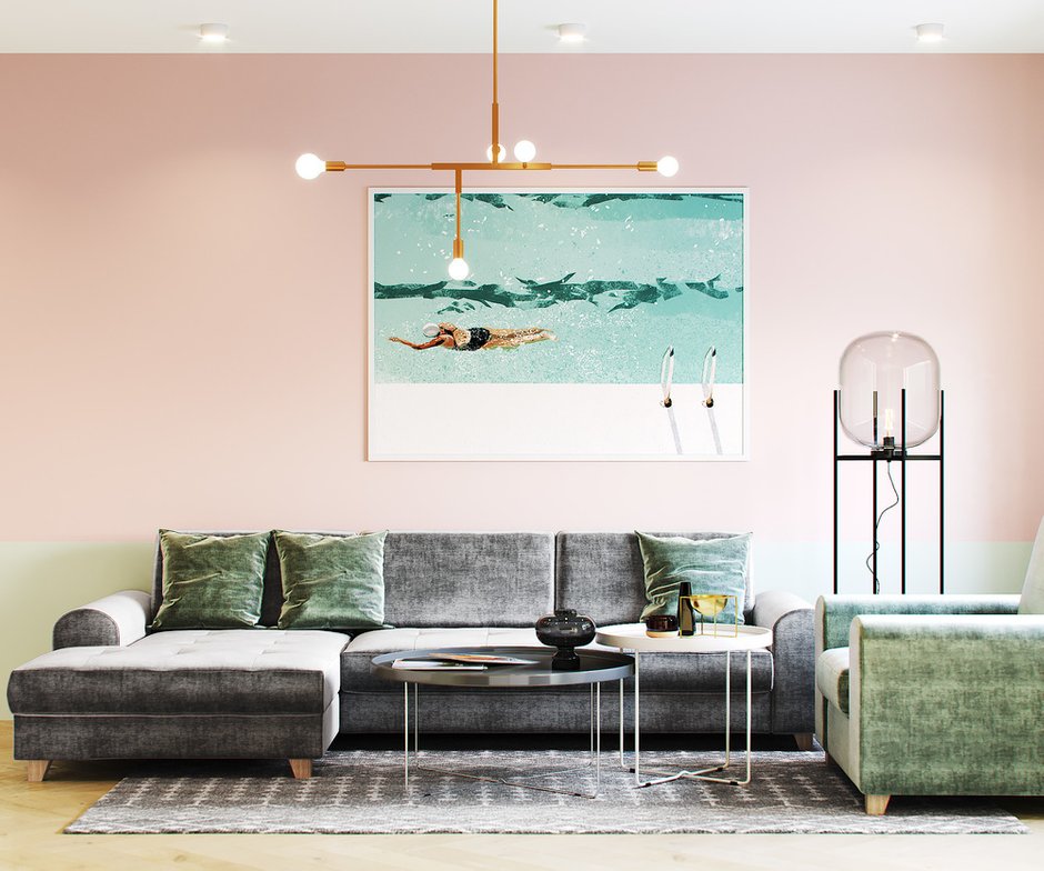 Фотография: Гостиная в стиле Современный, Квартира, Минимализм, Проект недели, Санкт-Петербург, Монолитный дом, 3 комнаты, 60-90 метров, Более 90 метров, LINES – фото на INMYROOM