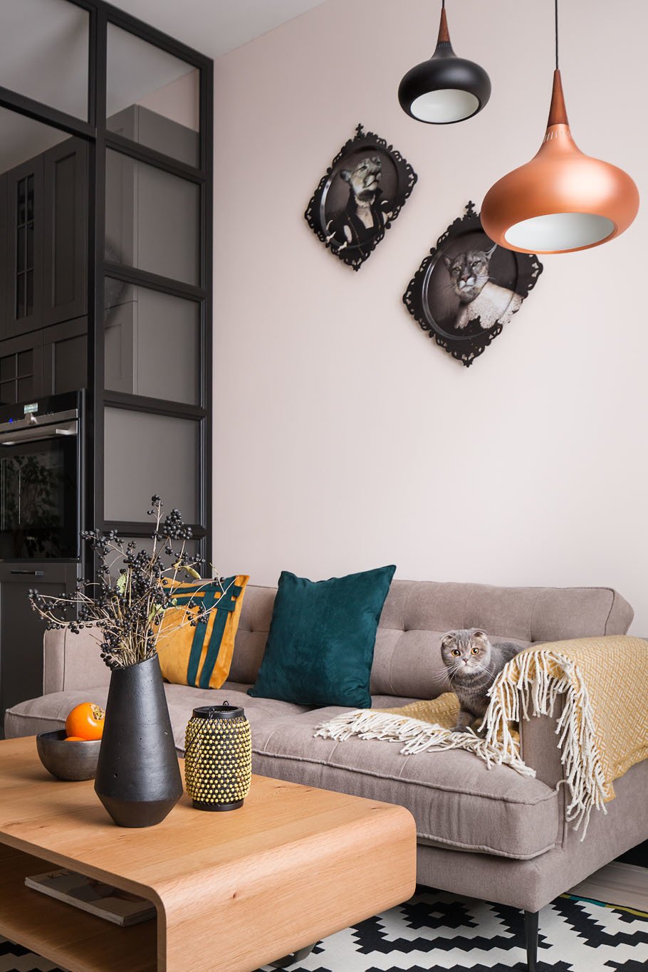 Фотография: Гостиная в стиле Современный, Скандинавский, Квартира, Проект недели, Киев, Монолитный дом, 2 комнаты, 40-60 метров, Виктория Витковская, Виктория Ступак – фото на INMYROOM