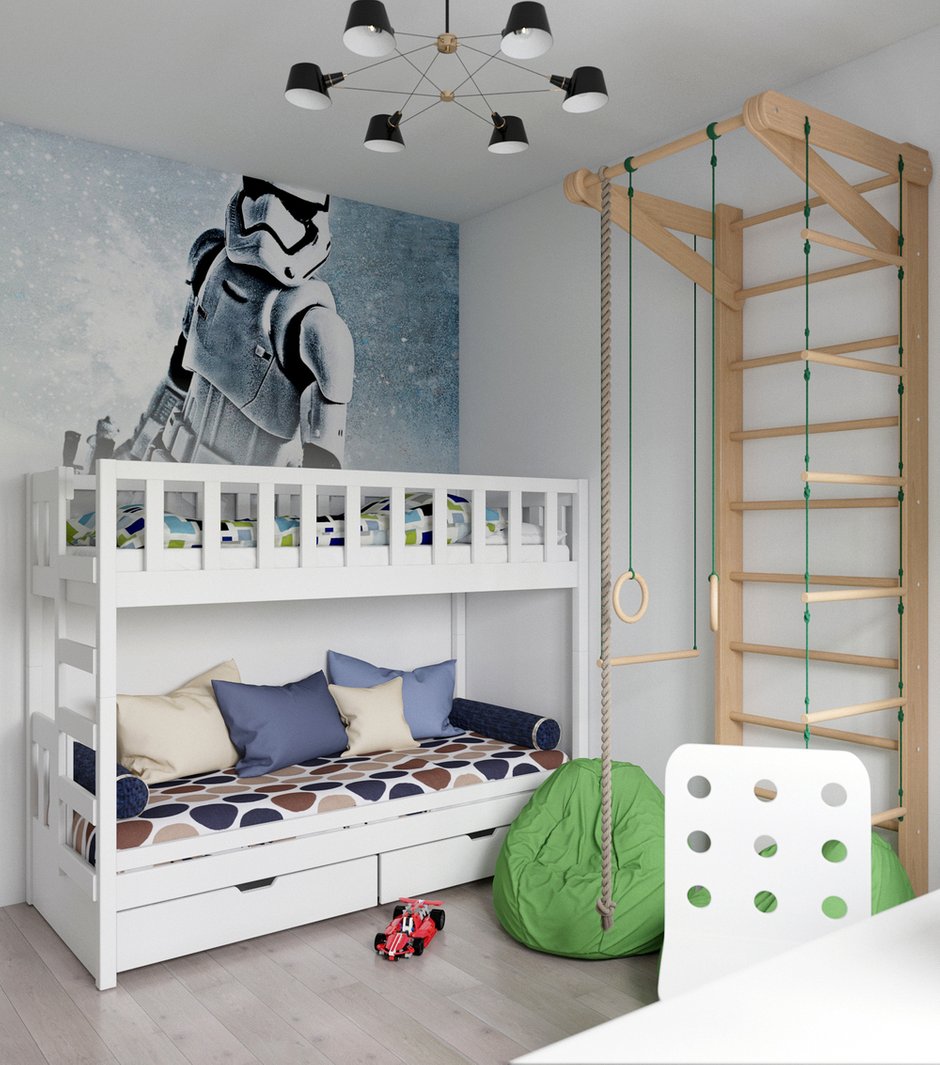 Фотография: Детская в стиле Современный, Квартира, Проект недели, Москва, Монолитный дом, 2 комнаты, 60-90 метров, Анна Русскина, ЖК  «Белый парк-2» – фото на INMYROOM