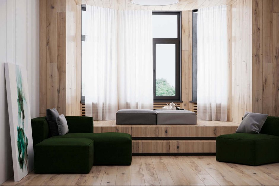 Фотография: Гостиная в стиле Минимализм, Квартира, Проект недели, Geometrium, Более 90 метров, Kronospan – фото на INMYROOM