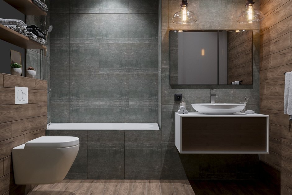 Фотография: Ванная в стиле Лофт, Квартира, Проект недели, Москва, Монолитный дом, 2 комнаты, 40-60 метров, CENS architects, ЖК «Технопарк» – фото на INMYROOM