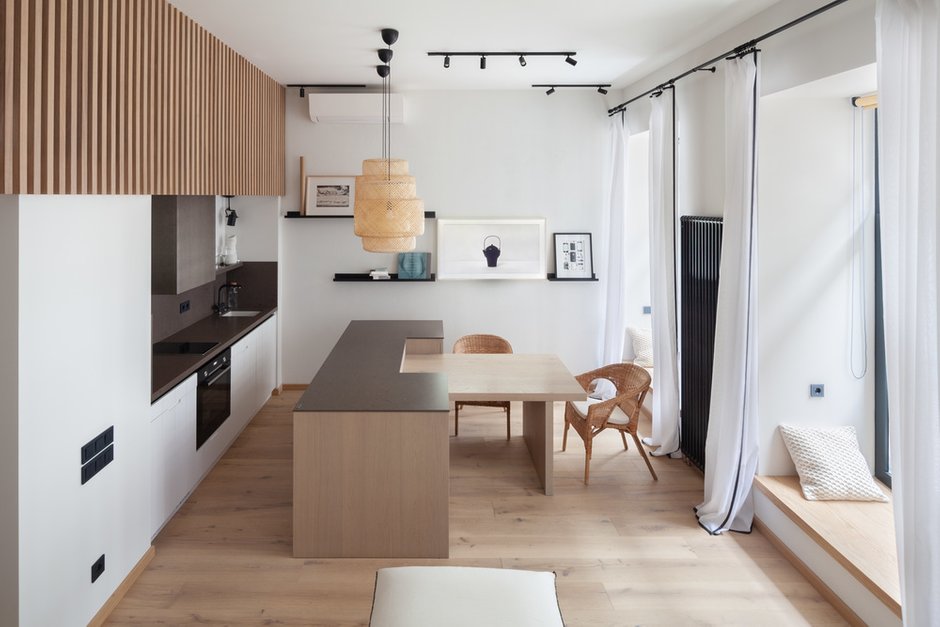 Фотография: Кухня и столовая в стиле Эко, Современный, Квартира, Студия, Минимализм, Проект недели, Москва, 1 комната, до 40 метров, 40-60 метров, Анастасия Рыкова, S-Style – фото на INMYROOM