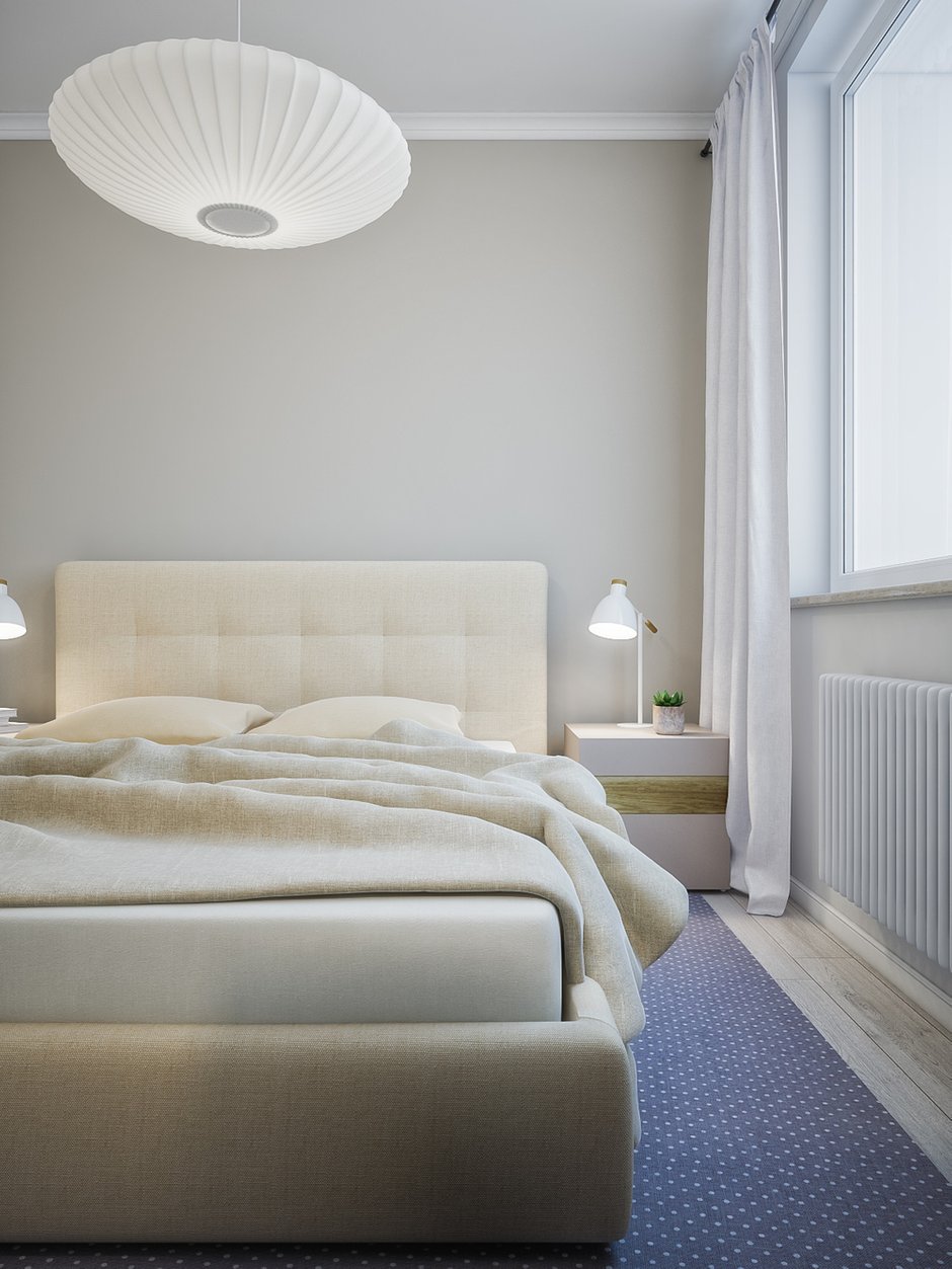 Фотография: Спальня в стиле Скандинавский, Квартира, Проект недели, Москва, 4 и больше, 60-90 метров, «Точка дизайна» – фото на INMYROOM