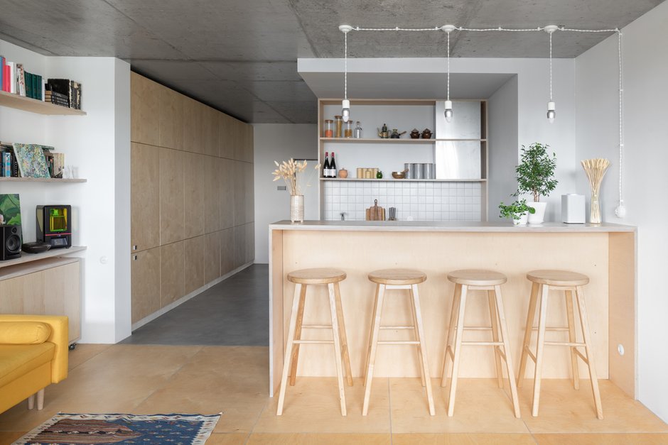 Фотография: Кухня и столовая в стиле Минимализм, Квартира, Студия, Проект недели, Москва, 40-60 метров, Схема – фото на INMYROOM