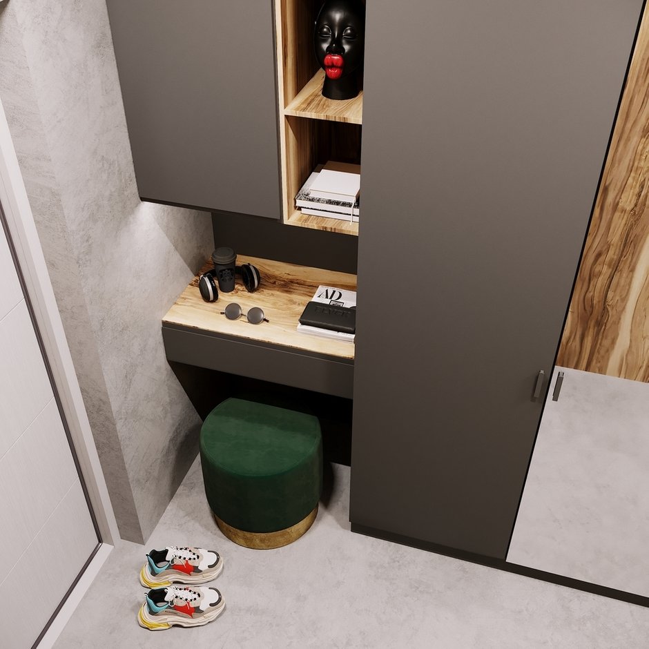 Фотография: Прихожая в стиле Лофт, Минимализм, Современный, Квартира, Проект недели, Санкт-Петербург, 3 комнаты, 60-90 метров, Монолитно-кирпичный, Студия 20:18 – фото на INMYROOM