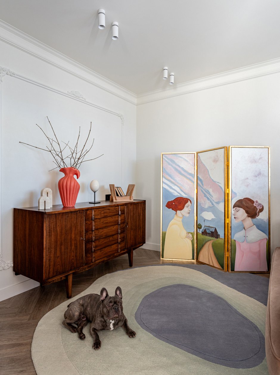 Фотография: Гостиная в стиле Современный, Эклектика, Винтажный, Квартира, Проект дня, Москва, Сара Михайлова – фото на INMYROOM