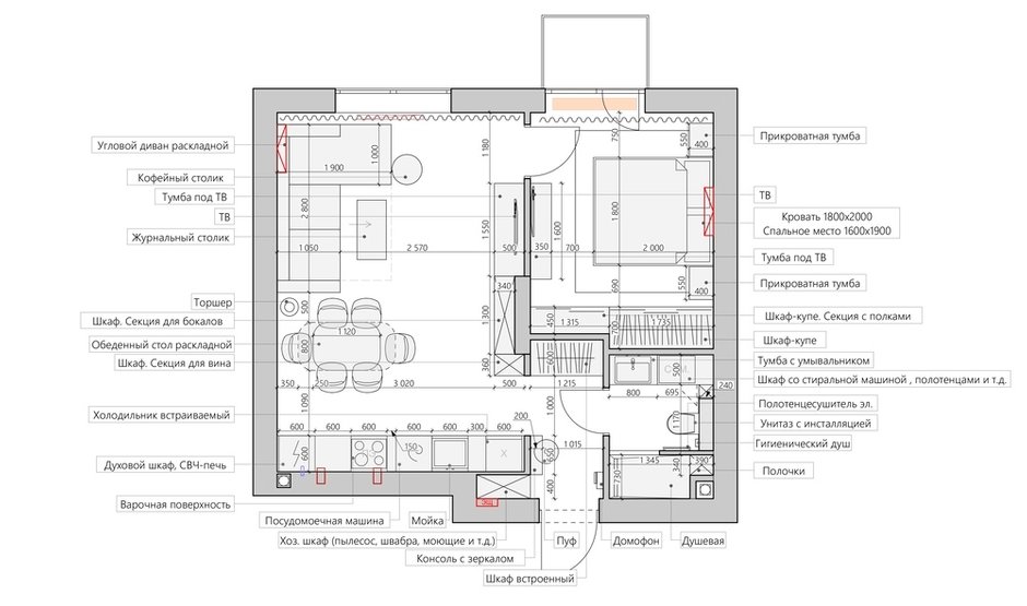 План с расстановкой мебели