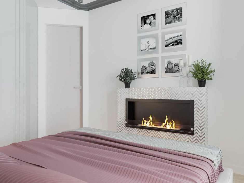 Фотография: Спальня в стиле Современный, Квартира, Проект недели, Москва, Яна Волкова, Юрий Волков, Студия Волковых, 2 комнаты, 40-60 метров, Монолитно-кирпичный, ЖК «Лайнер» – фото на INMYROOM