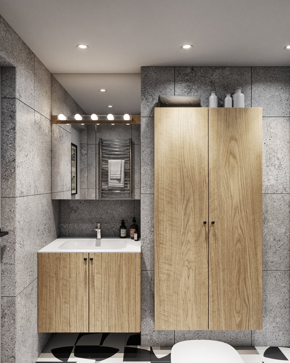 Фотография: Ванная в стиле Современный, Эклектика, Квартира, Проект недели, Санкт-Петербург, ToTaste Studio, 3 комнаты, 60-90 метров – фото на INMYROOM