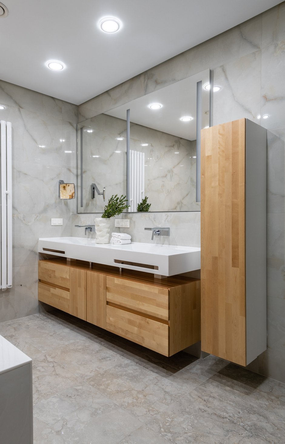 Фотография: Ванная в стиле Современный, Квартира, Проект недели, Москва, Ирина Васильева, 3 комнаты, Более 90 метров – фото на INMYROOM