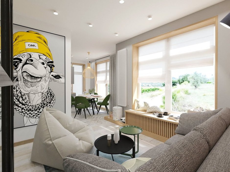 Фотография: Гостиная в стиле Современный, бюджетный интерьер, Алена Еременко, ПРЕМИЯ INMYROOM, Олеся Еранцева, Bilbao Design, Виолетта Голубева, Марина Прибылова, Антон Прошакин – фото на INMYROOM