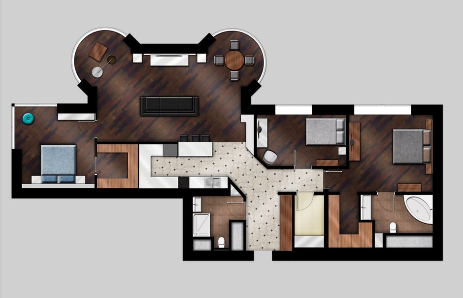 План с расстановкой мебели