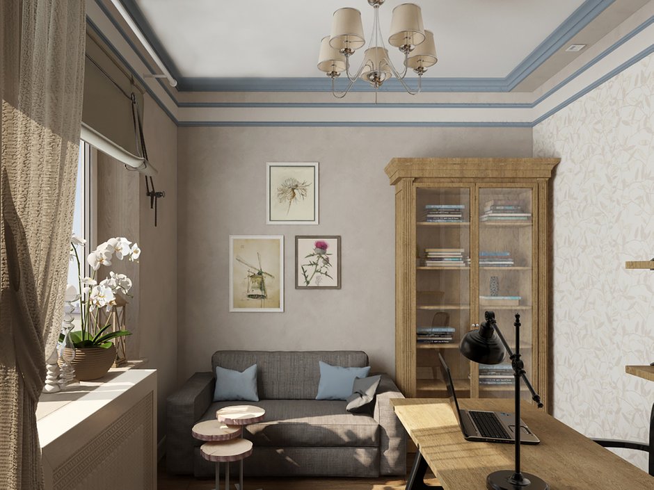 Фотография: Кабинет в стиле Прованс и Кантри, Проект недели, Дом и дача, Новая Москва, Евгения Ермолаева, Таунхаус, Блочный дом, 4 и больше, Более 90 метров, EEDS DESIGN – фото на INMYROOM