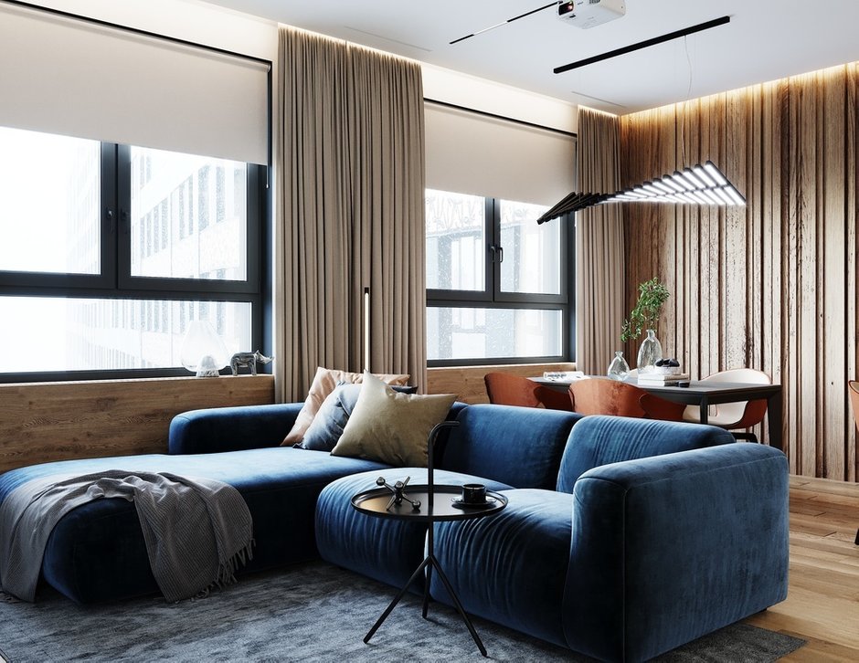 Фотография: Гостиная в стиле Современный, Квартира, Проект недели, Москва, 4 и больше, Более 90 метров, Студия 20:18 – фото на INMYROOM