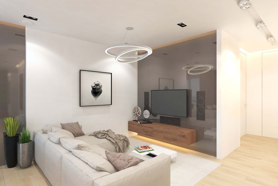 Фотография: Гостиная в стиле Современный, Минимализм, Квартира, Проект недели, Geometrium – фото на INMYROOM