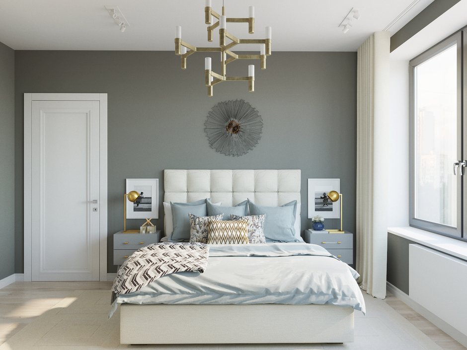 Фотография: Спальня в стиле Минимализм, Современный, Квартира, Проект недели, Московская область, Одинцовский район, 2 комнаты, 60-90 метров, Монолитно-кирпичный, наталья патрушева, ЖК «Резиденции Сколково» – фото на INMYROOM