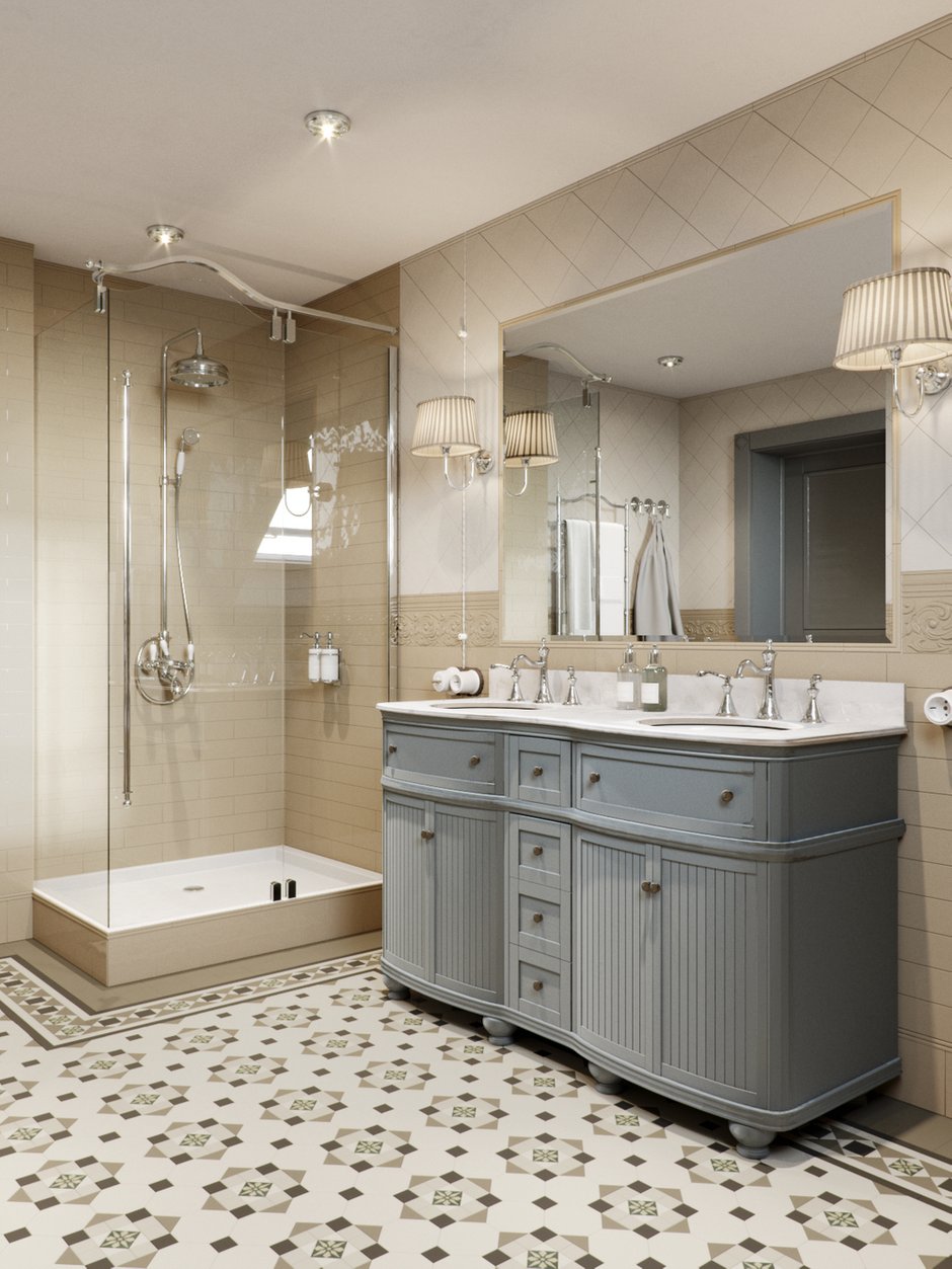 Фотография: Ванная в стиле Прованс и Кантри, Дом, Проект недели, Подмосковье, Московская область, 4 и больше, Более 90 метров, Новоглаголево, Евгений Жданов, Студия GP Project, Павел Годяев – фото на INMYROOM