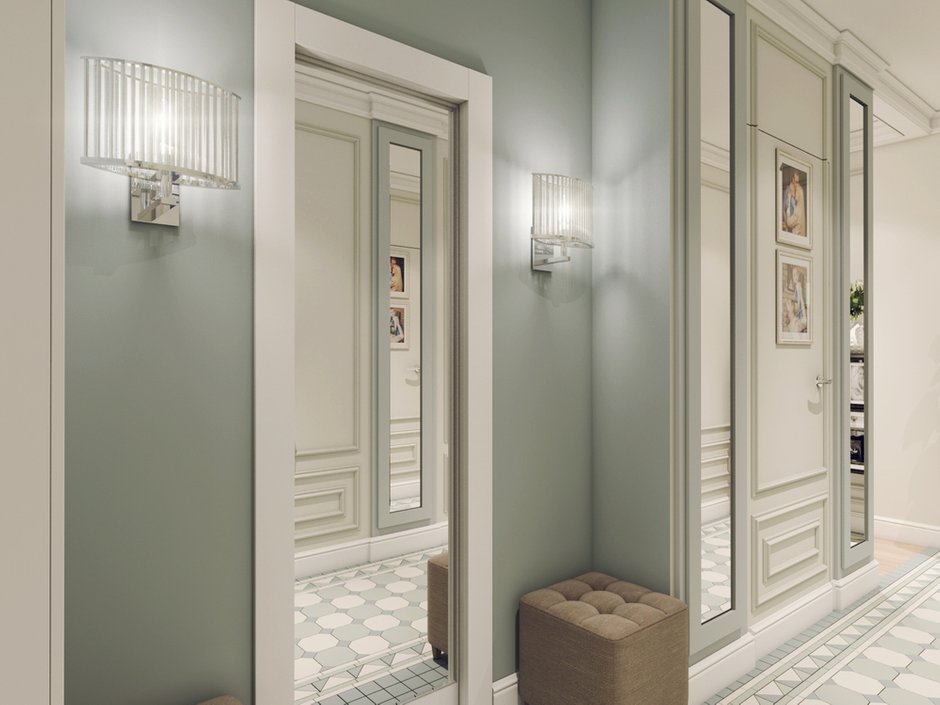 Фотография: Прихожая в стиле Классический, Современный, Квартира, Проект недели, Красногорск, Московская область, Яна Волкова, Юрий Волков, Студия Волковых, новостройка, Монолитный дом, 3 комнаты, Более 90 метров – фото на INMYROOM