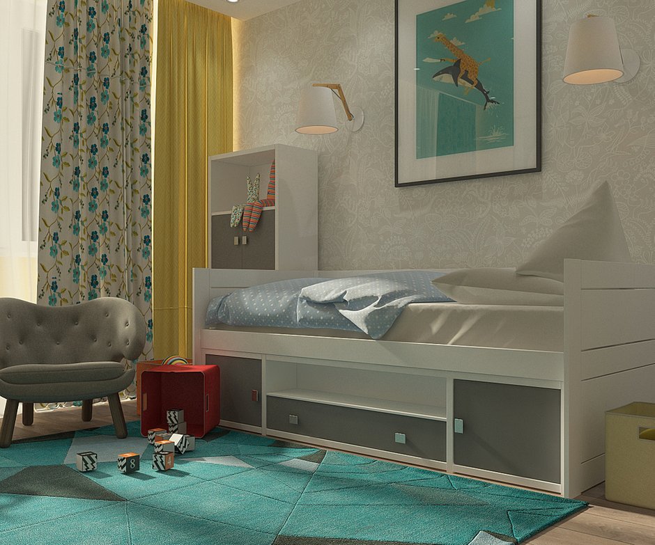 Фотография:  в стиле , Современный, Квартира, Планировки, Axo Light, BoConcept, HOFF, Мебель и свет, Белый, Проект недели, Зеленый, Бежевый, Dulux, Желтый, Серый, Бирюзовый, SLV, ИКЕА, Подмосковье, KARTELL, Atlas Concorde, Villeroy & Boch, Roca, Cosmorelax, Borastapeter, Slamp, гардеробная в спальне, Belfloor Provence, Roben Oslo, трешка в стиле контемпорари, кабинет в лоджии – фото на INMYROOM