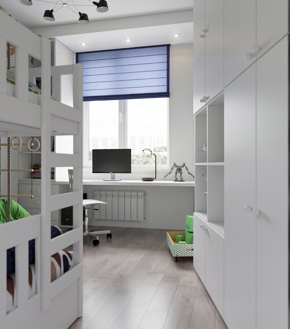 Фотография: Детская в стиле Современный, Квартира, Проект недели, Москва, Монолитный дом, 2 комнаты, 60-90 метров, Анна Русскина, ЖК  «Белый парк-2» – фото на INMYROOM