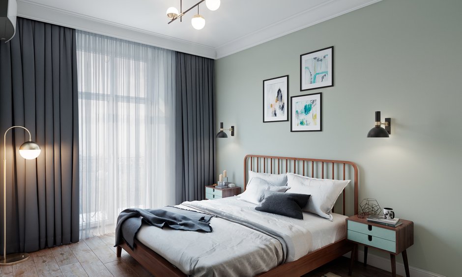 Фотография: Спальня в стиле Скандинавский, Квартира, Проект недели, Samsung, Co:Interior, 2 комнаты, 60-90 метров, Москав, mid-century modern – фото на INMYROOM