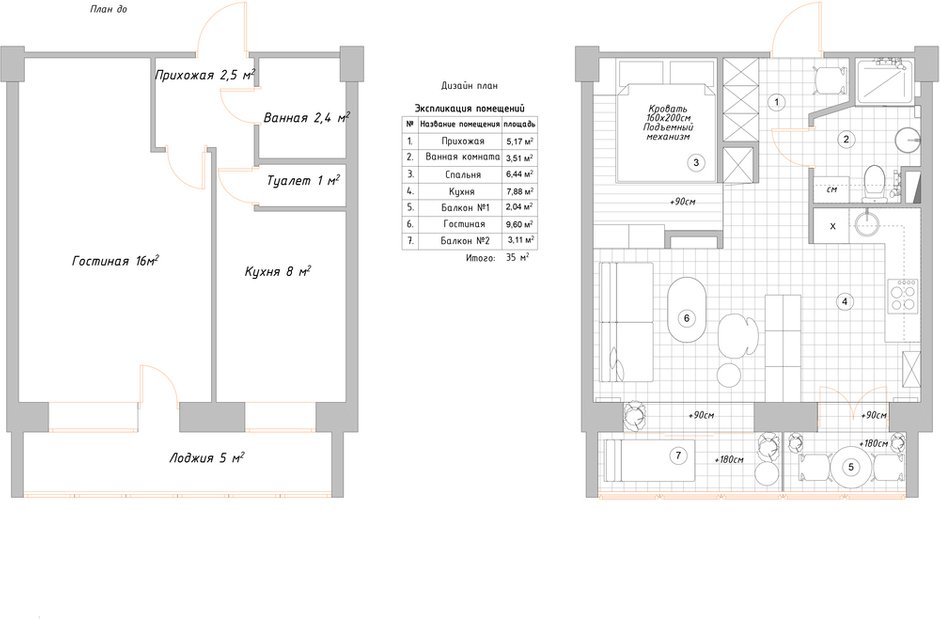 Фотография: Планировки в стиле , Малогабаритная квартира, квартира холостяка, малогабаритка, 1 комната, до 40 метров, Юлия Тельнова – фото на INMYROOM