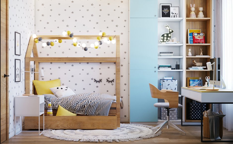 Фотография: Детская в стиле Скандинавский, Современный, Квартира, Проект недели, Москва, 3 комнаты, 60-90 метров, Монолитно-кирпичный, Студия 20:18, ПРЕМИЯ INMYROOM – фото на INMYROOM